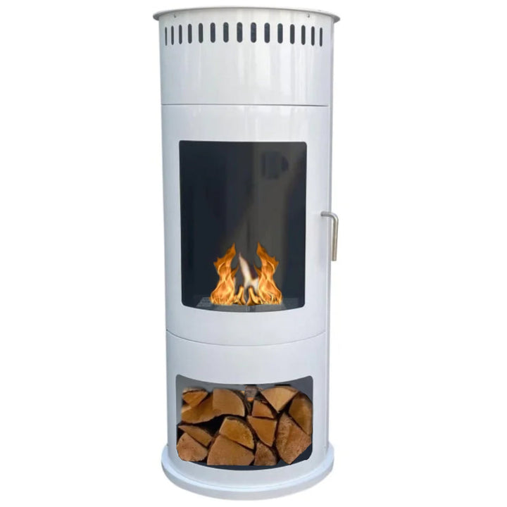 Freistehender Bioethanol Standkamin - HABEO Weiss